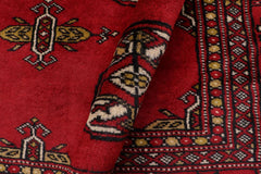 handmade Geometric Bokhara Red Beige Hand Knotted RECTANGLE 100% WOOL area rug 4X6