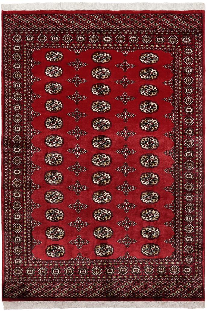 handmade Geometric Bokhara Red Beige Hand Knotted RECTANGLE 100% WOOL area rug 4X7