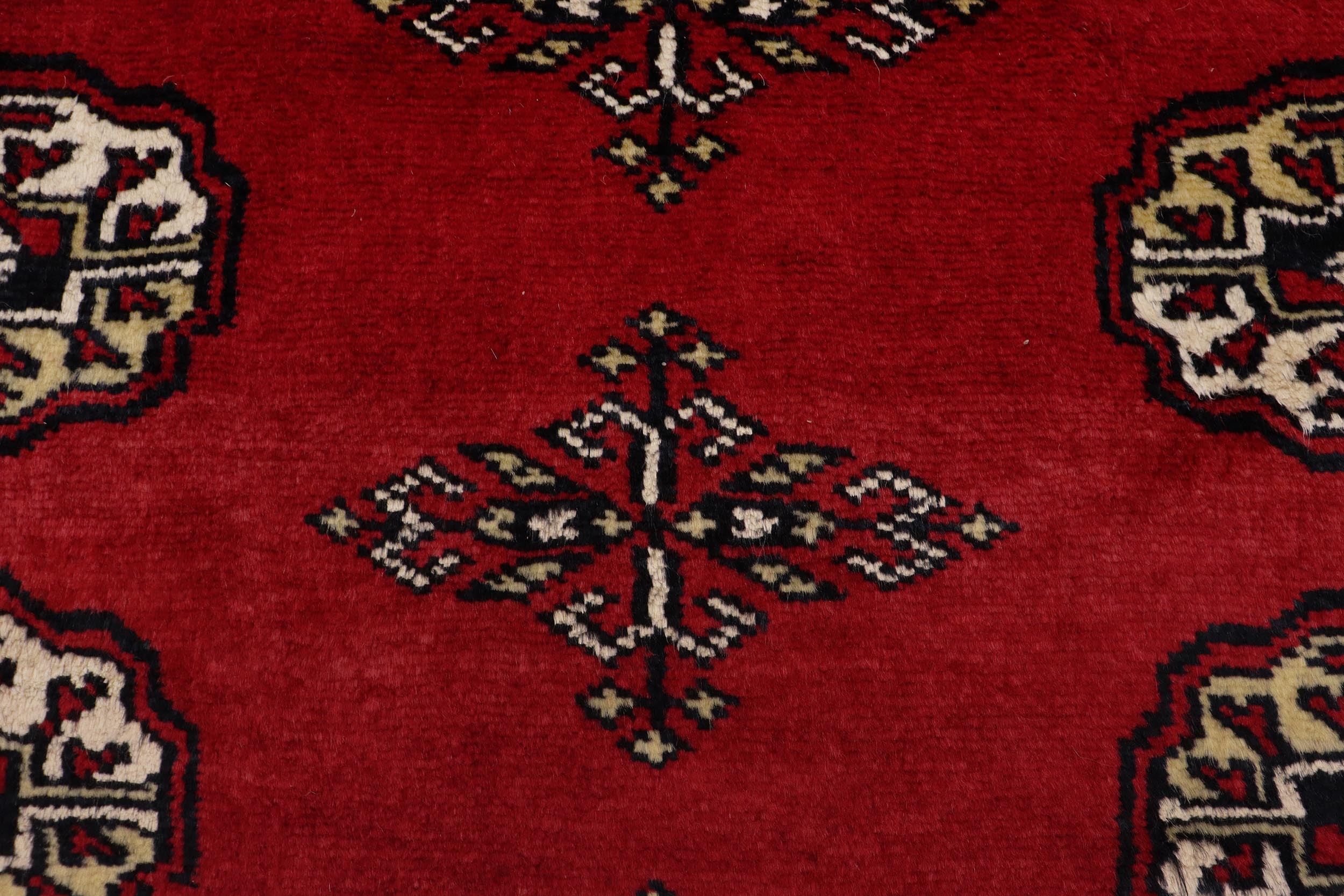 handmade Geometric Bokhara Red Beige Hand Knotted RECTANGLE 100% WOOL area rug 4X7