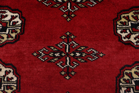 handmade Geometric Bokhara Red Beige Hand Knotted RECTANGLE 100% WOOL area rug 4X7