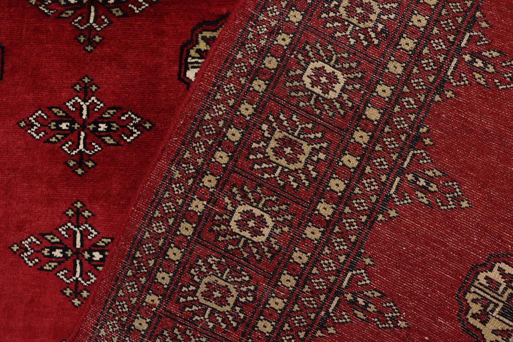 handmade Geometric Bokhara Red Beige Hand Knotted RECTANGLE 100% WOOL area rug 4X7