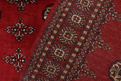 handmade Geometric Bokhara Red Beige Hand Knotted RECTANGLE 100% WOOL area rug 4X7