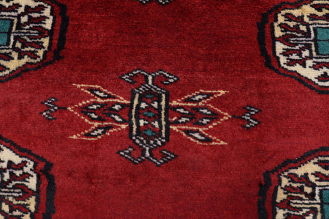 handmade Geometric Bokhara Red Green Hand Knotted RECTANGLE 100% WOOL area rug 4X6