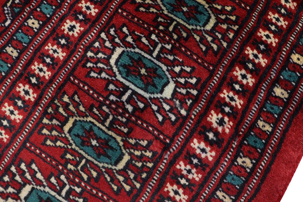 handmade Geometric Bokhara Red Green Hand Knotted RECTANGLE 100% WOOL area rug 4X6