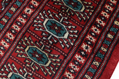 handmade Geometric Bokhara Red Green Hand Knotted RECTANGLE 100% WOOL area rug 4X6