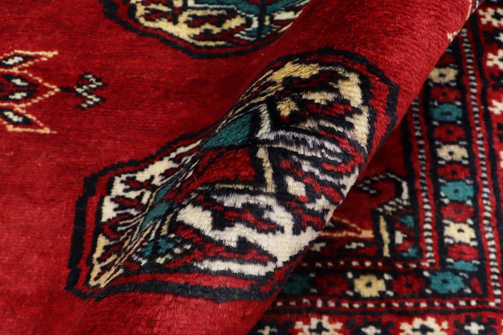 handmade Geometric Bokhara Red Green Hand Knotted RECTANGLE 100% WOOL area rug 4X6