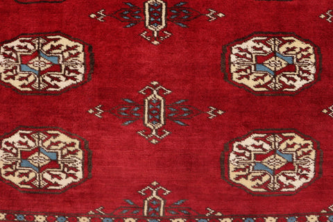 handmade Geometric Bokhara Red Blue Hand Knotted RECTANGLE 100% WOOL area rug 4X6