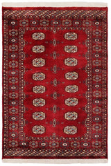 handmade Geometric Bokhara Red Blue Hand Knotted RECTANGLE 100% WOOL area rug 4X6