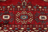 handmade Geometric Bokhara Red Blue Hand Knotted RECTANGLE 100% WOOL area rug 4 x 6