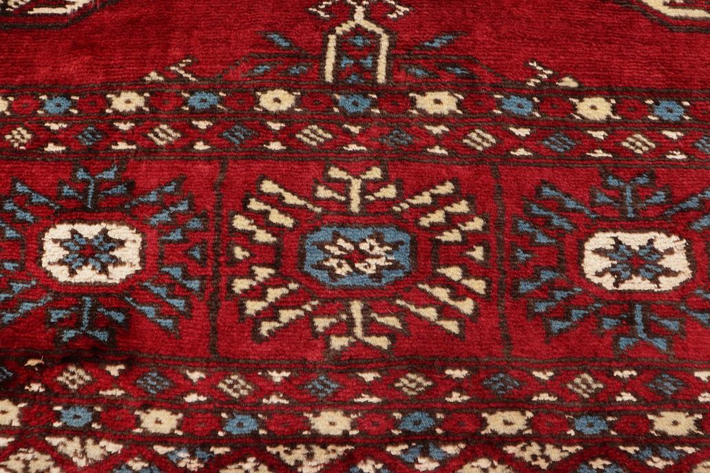 handmade Geometric Bokhara Red Blue Hand Knotted RECTANGLE 100% WOOL area rug 4X6