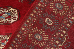 handmade Geometric Bokhara Red Blue Hand Knotted RECTANGLE 100% WOOL area rug 4X6