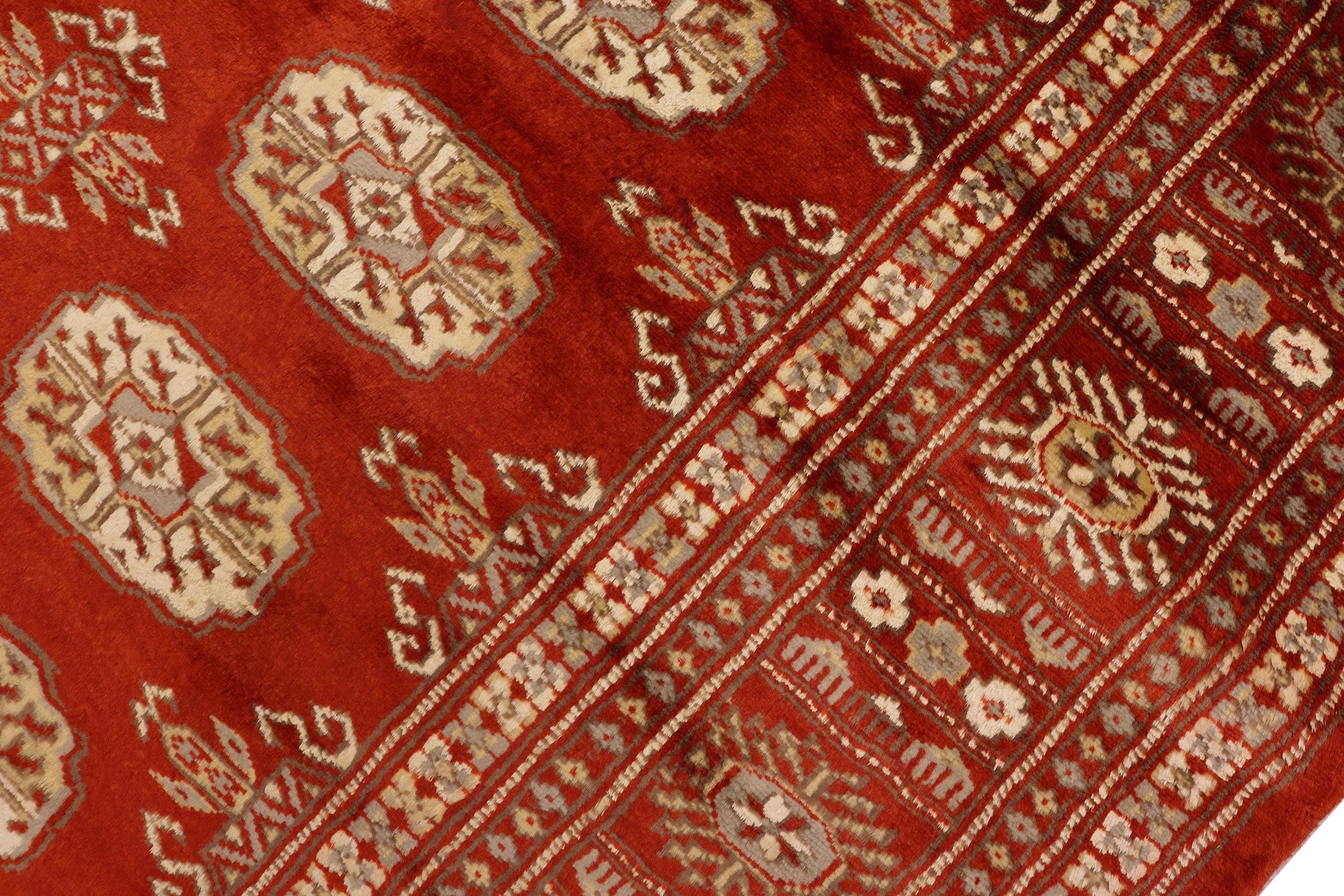 handmade Geometric Bokhara Rust Beige Hand Knotted RECTANGLE 100% WOOL area rug 4X6