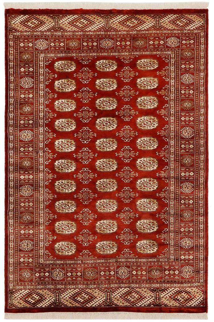 handmade Geometric Bokhara Rust Beige Hand Knotted RECTANGLE 100% WOOL area rug 4X6