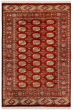 handmade Geometric Bokhara Rust Beige Hand Knotted RECTANGLE 100% WOOL area rug 4X6