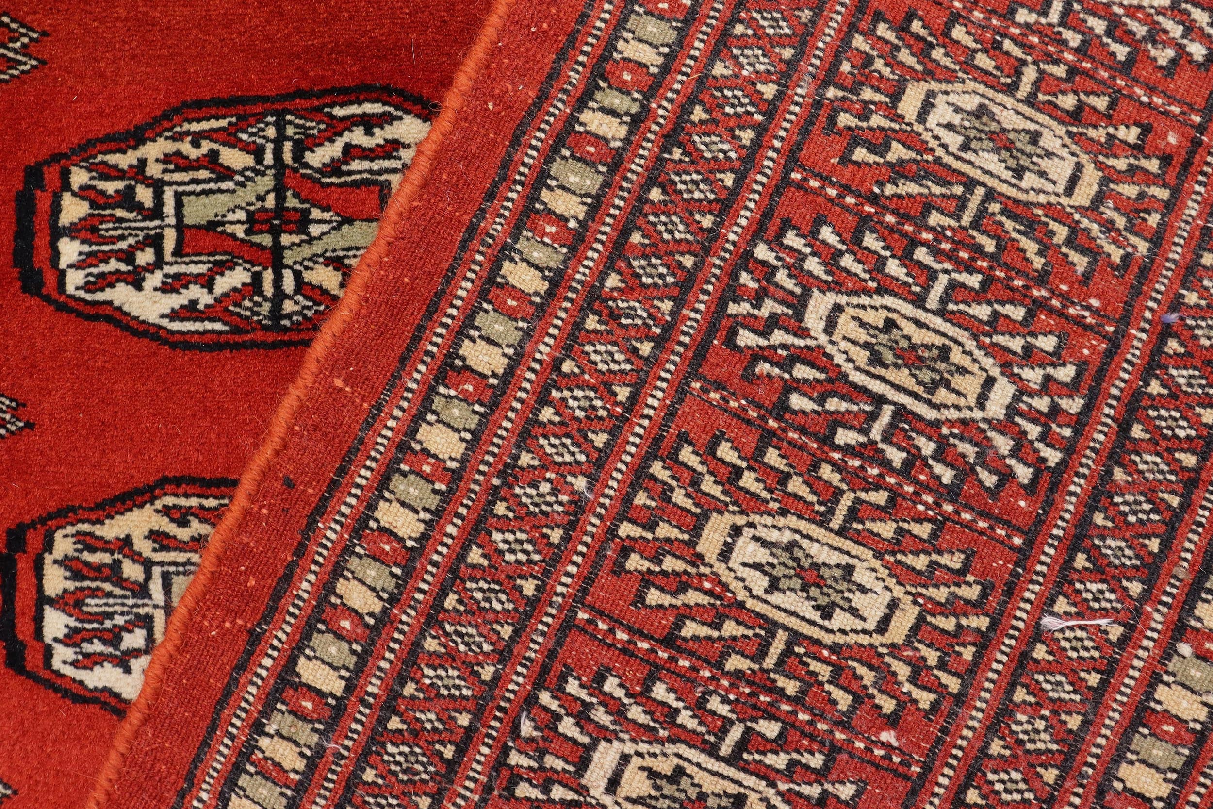 handmade Geometric Bokhara Rust Beige Hand Knotted RECTANGLE 100% WOOL area rug 4X6