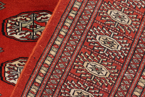 handmade Geometric Bokhara Rust Beige Hand Knotted RECTANGLE 100% WOOL area rug 4X6