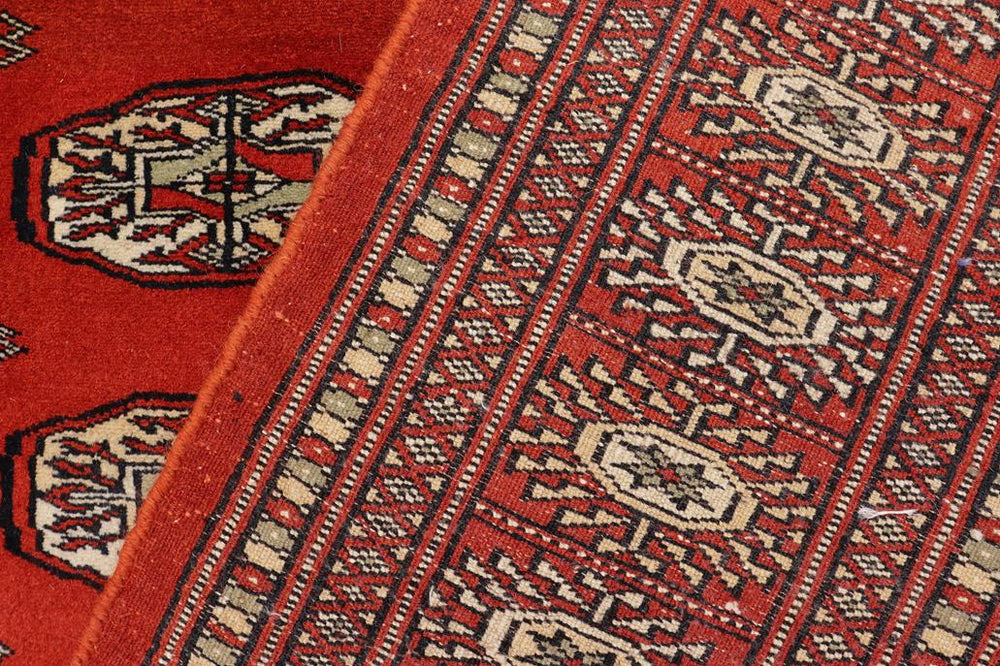 handmade Geometric Bokhara Rust Beige Hand Knotted RECTANGLE 100% WOOL area rug 4X6