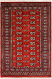 handmade Geometric Bokhara Rust Beige Hand Knotted RECTANGLE 100% WOOL area rug 4X6