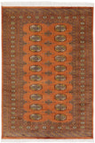 handmade Geometric Bokhara Rust Beige Hand Knotted RECTANGLE 100% WOOL area rug 4X6