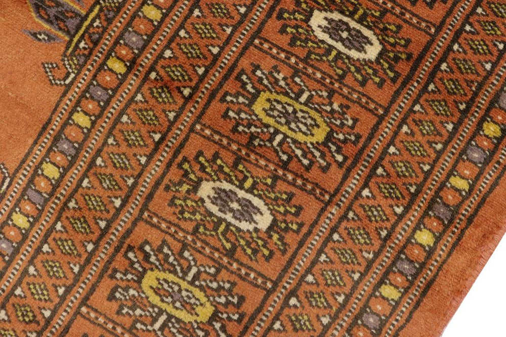 handmade Geometric Bokhara Rust Beige Hand Knotted RECTANGLE 100% WOOL area rug 4X6