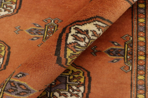 handmade Geometric Bokhara Rust Beige Hand Knotted RECTANGLE 100% WOOL area rug 4X6