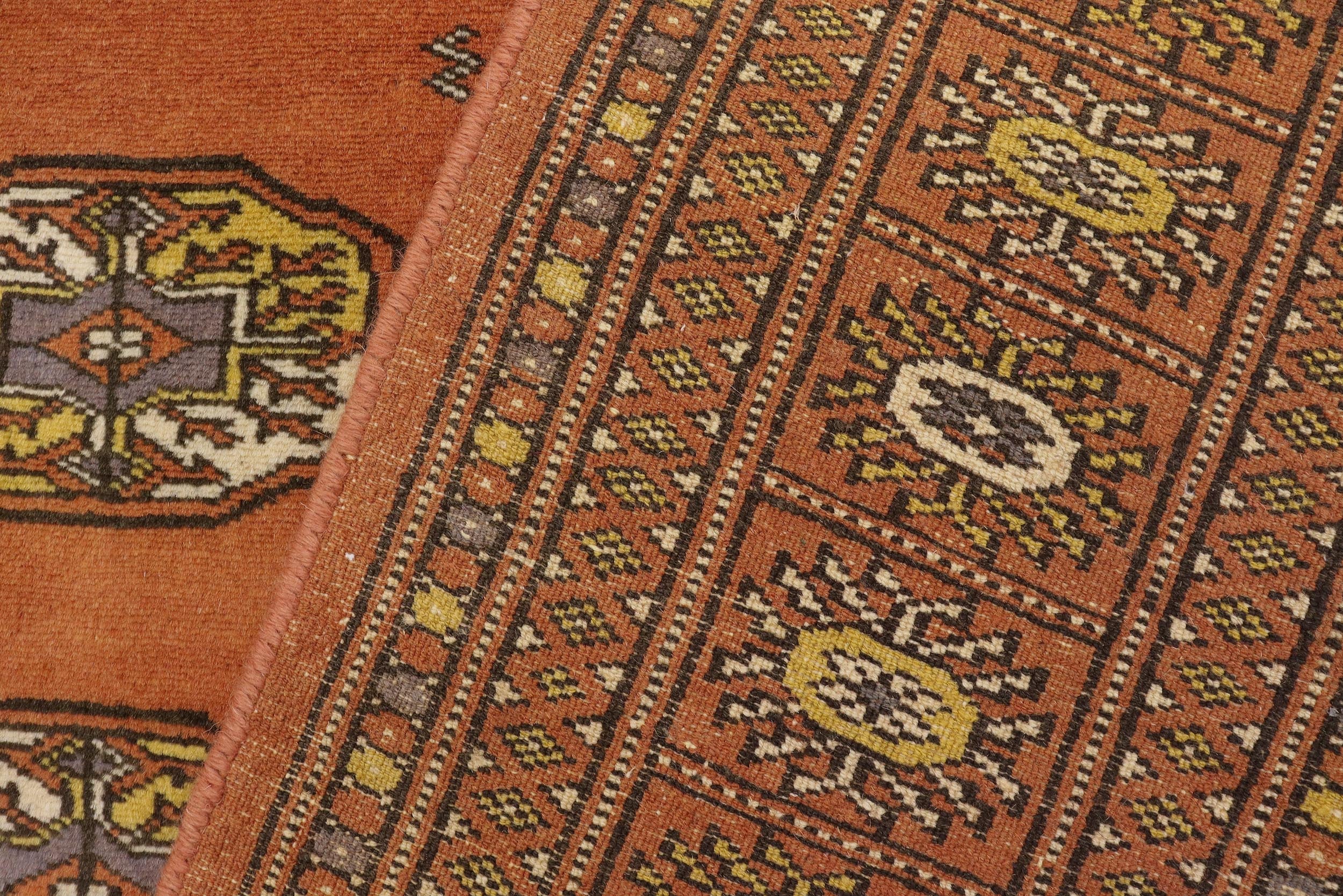 handmade Geometric Bokhara Rust Beige Hand Knotted RECTANGLE 100% WOOL area rug 4X6