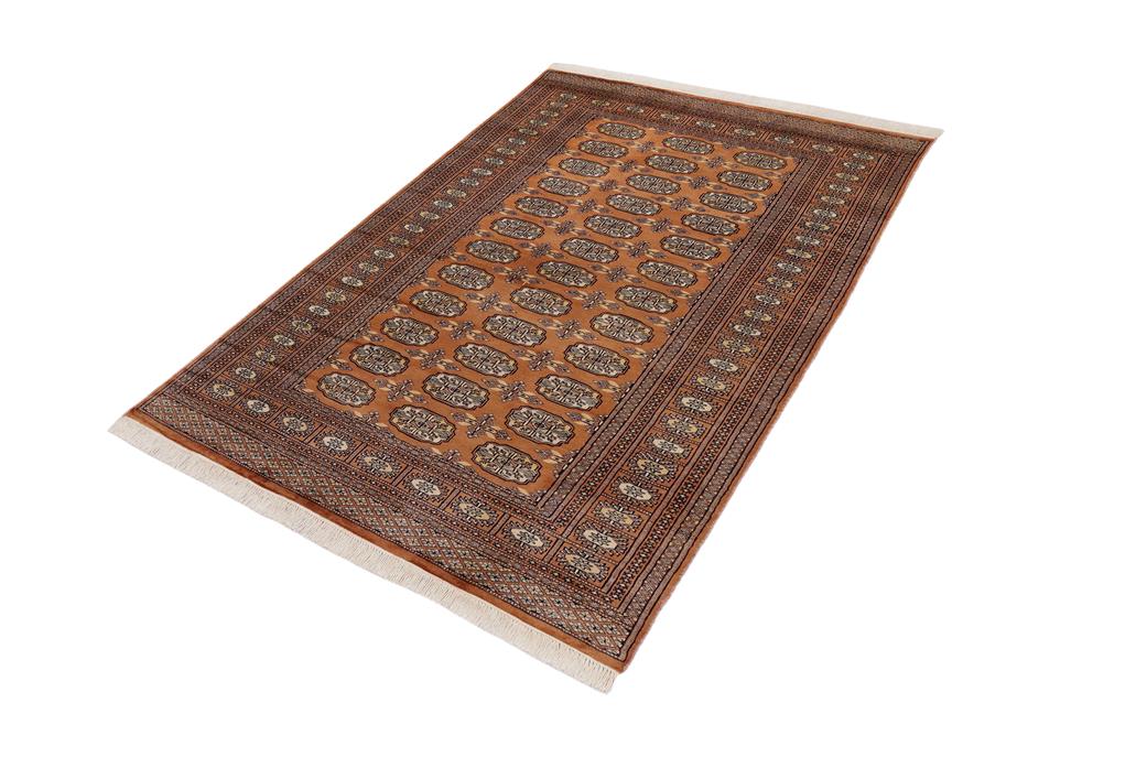 handmade Geometric Bokhara Brown Beige Hand Knotted RECTANGLE 100% WOOL area rug 4X6