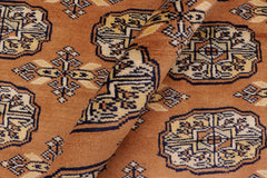 handmade Geometric Bokhara Brown Beige Hand Knotted RECTANGLE 100% WOOL area rug 4X6