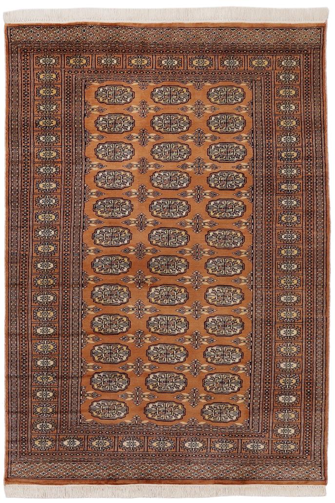 handmade Geometric Bokhara Brown Beige Hand Knotted RECTANGLE 100% WOOL area rug 4X6