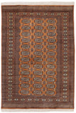 Southwestern Bokhara Alma Brown/Beige Wool Rug - 4'0'' x 6'4''