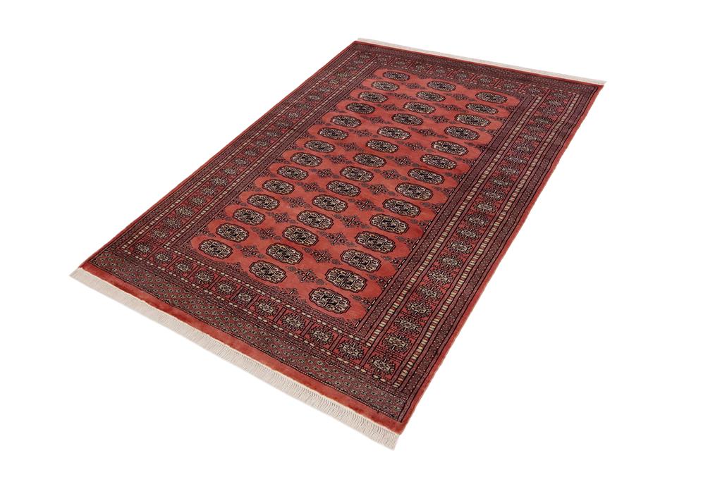 handmade Geometric Bokhara Pink Green Hand Knotted RECTANGLE 100% WOOL area rug 4X6