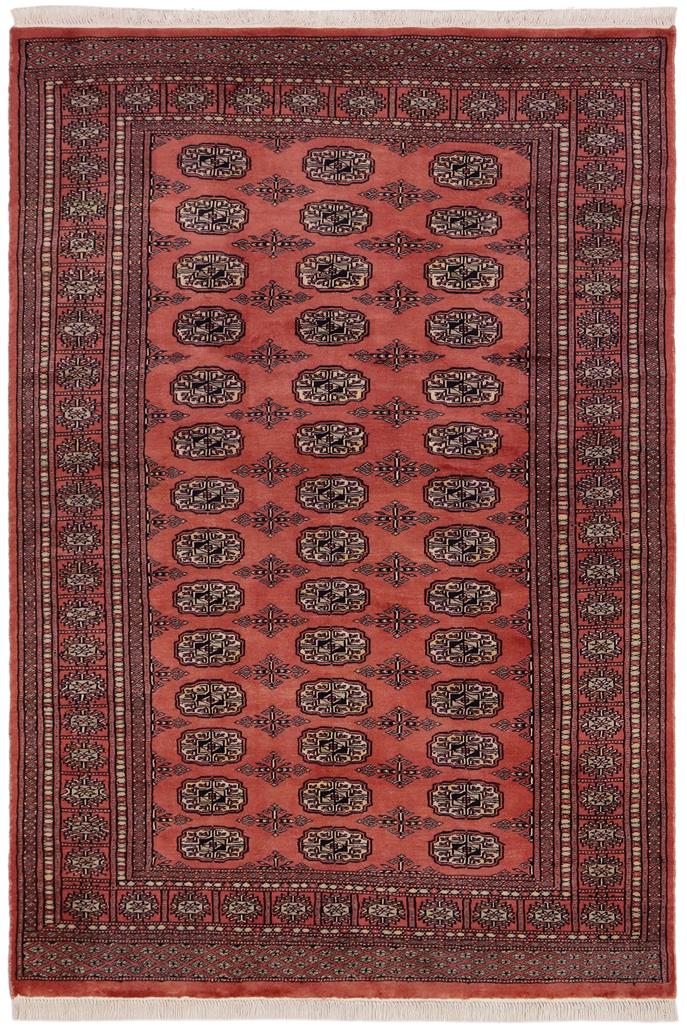 handmade Geometric Bokhara Pink Green Hand Knotted RECTANGLE 100% WOOL area rug 4X6