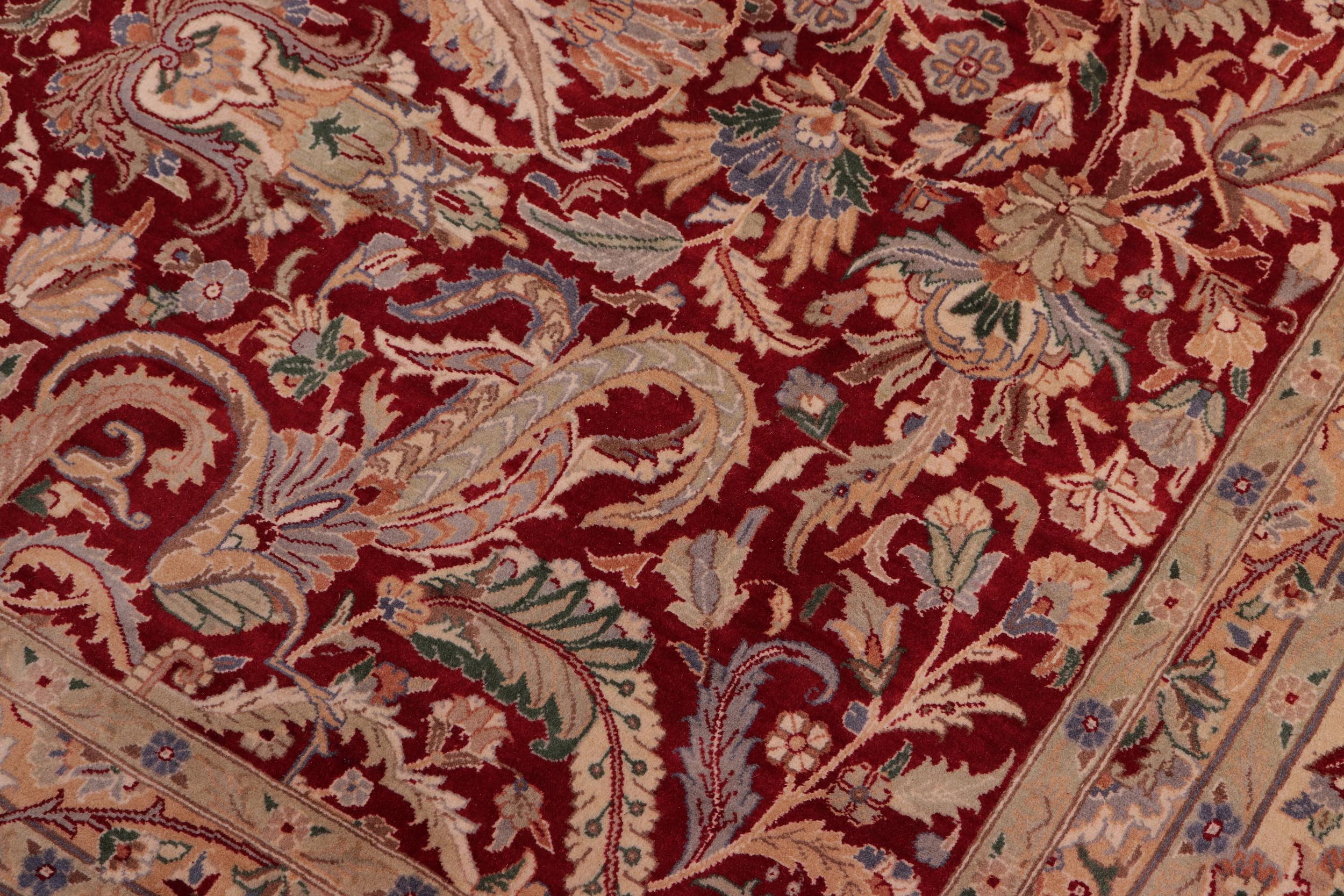 handmade Traditional Aness Red Tan Hand Knotted RECTANGLE 100% WOOL area rug 9x12