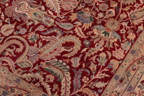 handmade Traditional Aness Red Tan Hand Knotted RECTANGLE 100% WOOL area rug 9x12