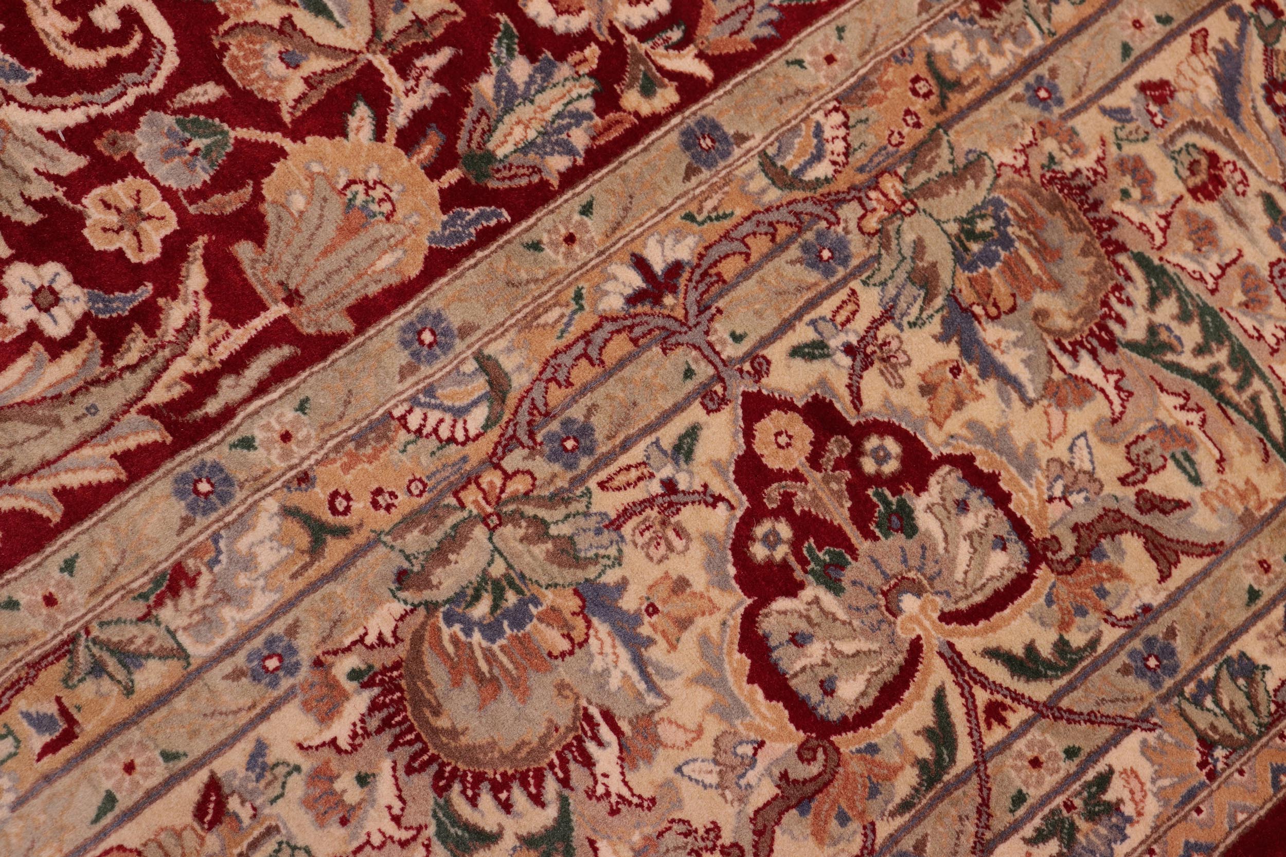 handmade Traditional Aness Red Tan Hand Knotted RECTANGLE 100% WOOL area rug 9x12