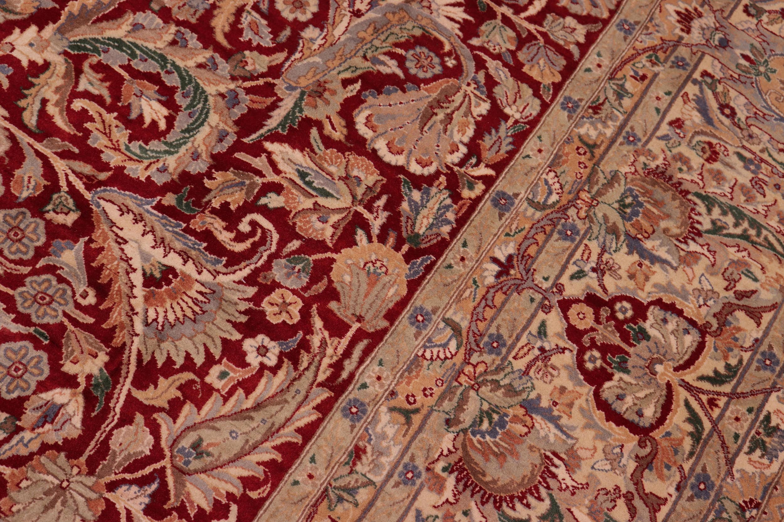 handmade Traditional Aness Red Tan Hand Knotted RECTANGLE 100% WOOL area rug 9x12