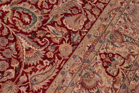 handmade Traditional Aness Red Tan Hand Knotted RECTANGLE 100% WOOL area rug 9x12