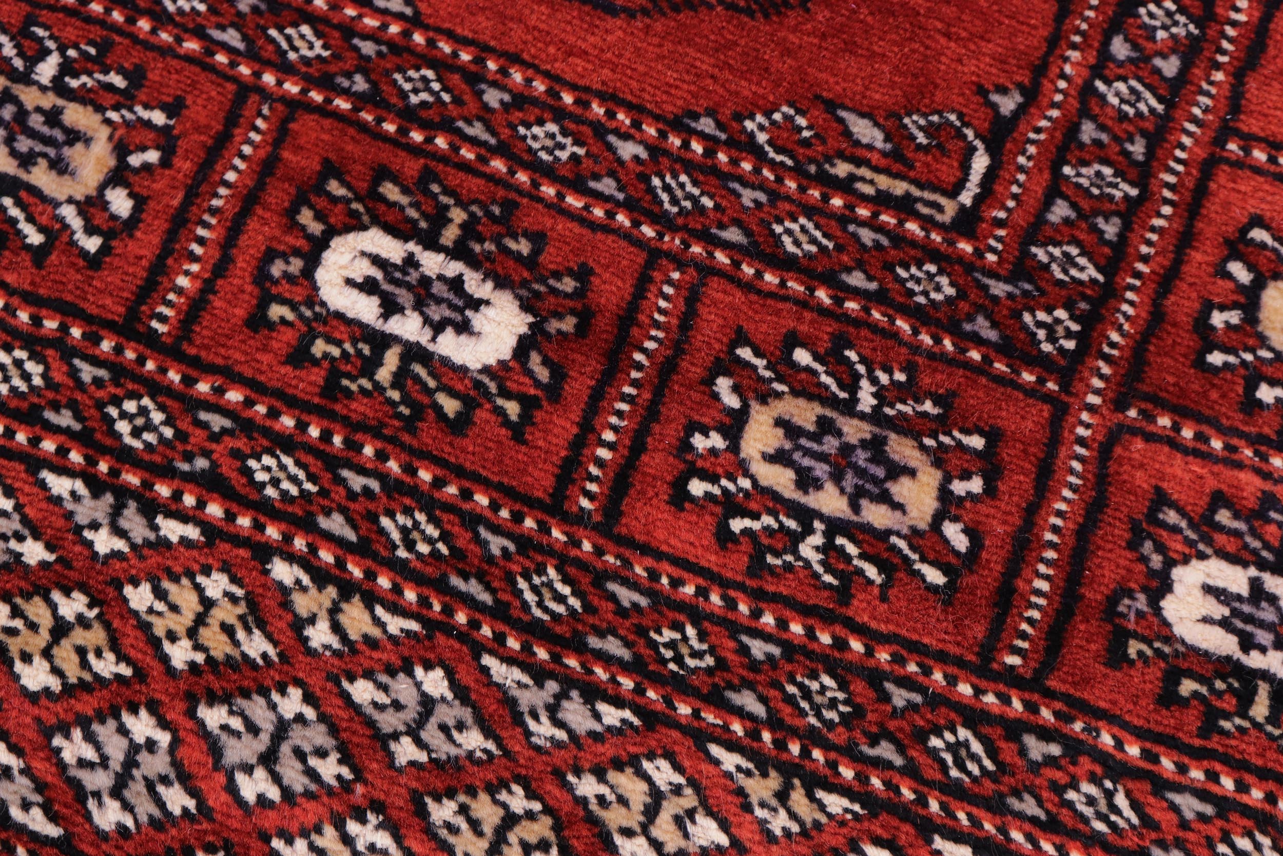 handmade Geometric Bokhara Rust Beige Hand Knotted RECTANGLE 100% WOOL area rug 3X12