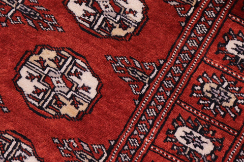 handmade Geometric Bokhara Rust Beige Hand Knotted RECTANGLE 100% WOOL area rug 3X12