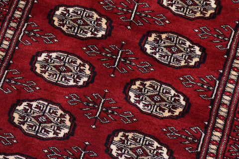 handmade Geometric Bokhara Red Beige Hand Knotted RECTANGLE 100% WOOL area rug 3X12