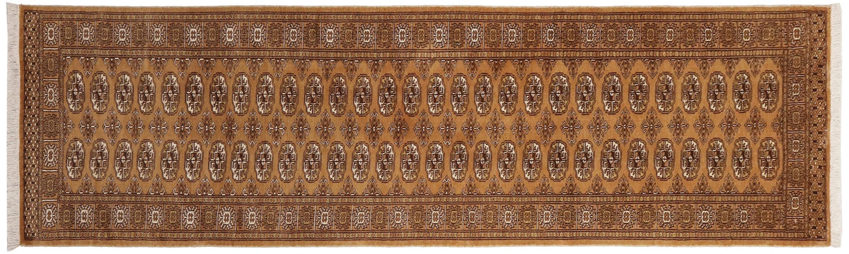 handmade Geometric Bokhara Brown Beige Hand Knotted RECTANGLE 100% WOOL area rug 3X9