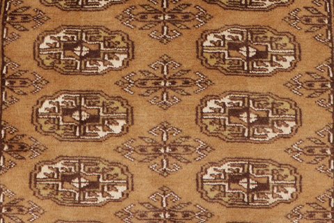 handmade Geometric Bokhara Brown Beige Hand Knotted RECTANGLE 100% WOOL area rug 3X9