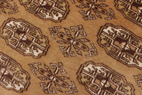 handmade Geometric Bokhara Brown Beige Hand Knotted RECTANGLE 100% WOOL area rug 3X9