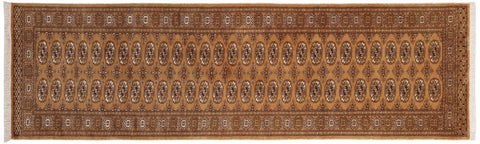 handmade Geometric Bokhara Brown Beige Hand Knotted RECTANGLE 100% WOOL area rug 3X9
