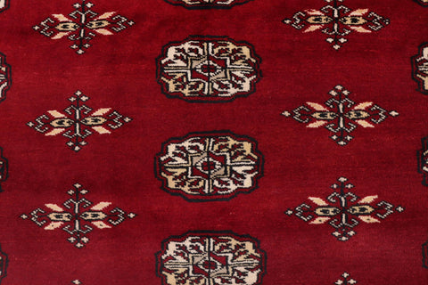 handmade Geometric Bokhara Red Beige Hand Knotted RECTANGLE 100% WOOL area rug 6X8