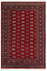 handmade Geometric Bokhara Red Beige Hand Knotted RECTANGLE 100% WOOL area rug 6X8