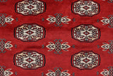 handmade Geometric Bokhara Red Gray Hand Knotted RECTANGLE 100% WOOL area rug 6 x 9