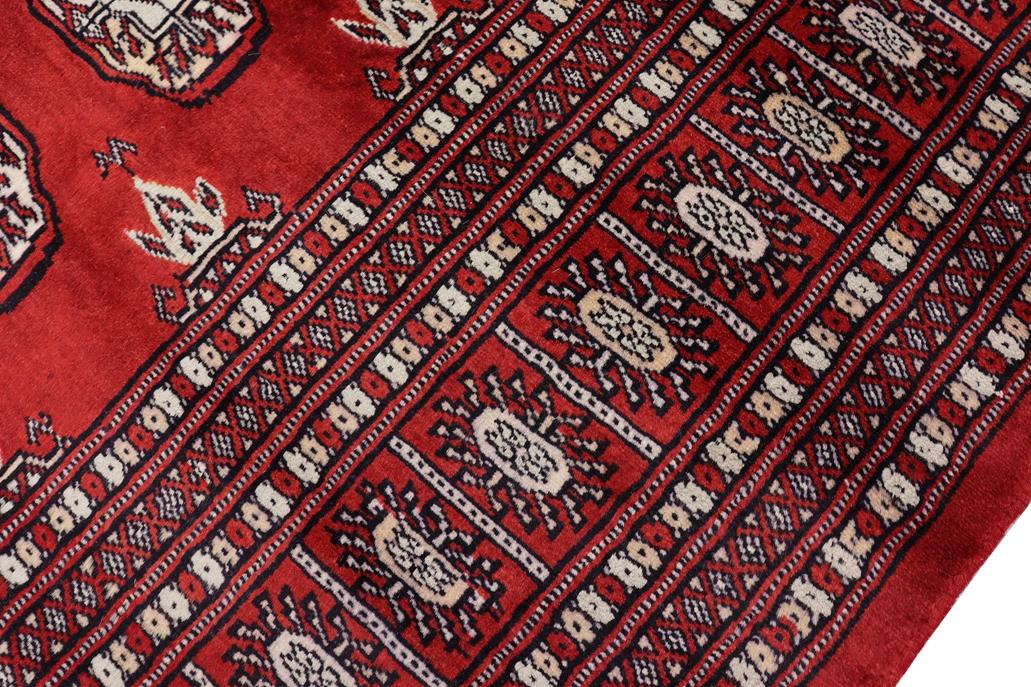 handmade Geometric Bokhara Red Gray Hand Knotted RECTANGLE 100% WOOL area rug 6X9