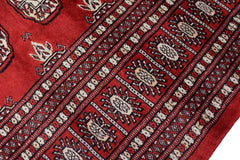 handmade Geometric Bokhara Red Gray Hand Knotted RECTANGLE 100% WOOL area rug 6X9