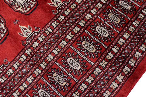 handmade Geometric Bokhara Red Gray Hand Knotted RECTANGLE 100% WOOL area rug 6X9